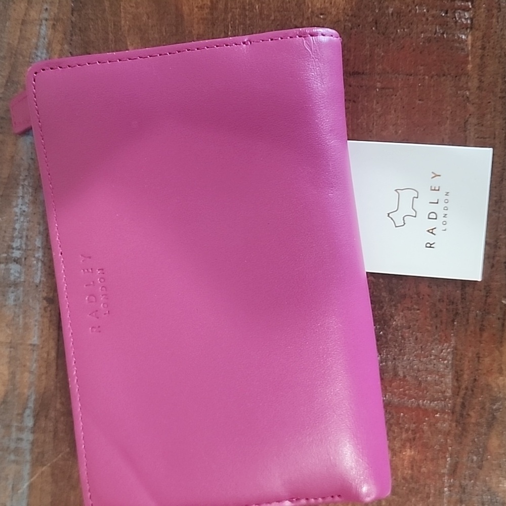 Radley London Pink Leather Scottish Dog Phone Call Me Wallet NWT Zip Snap - Picture 9 of 14